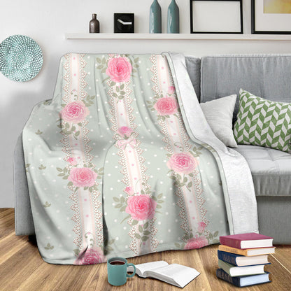 Rose Pattern Print Design RO016 Fleece Blanket