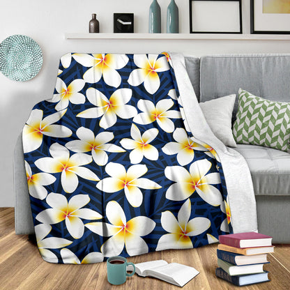 Plumeria Pattern Print Design PM026 Fleece Blanket
