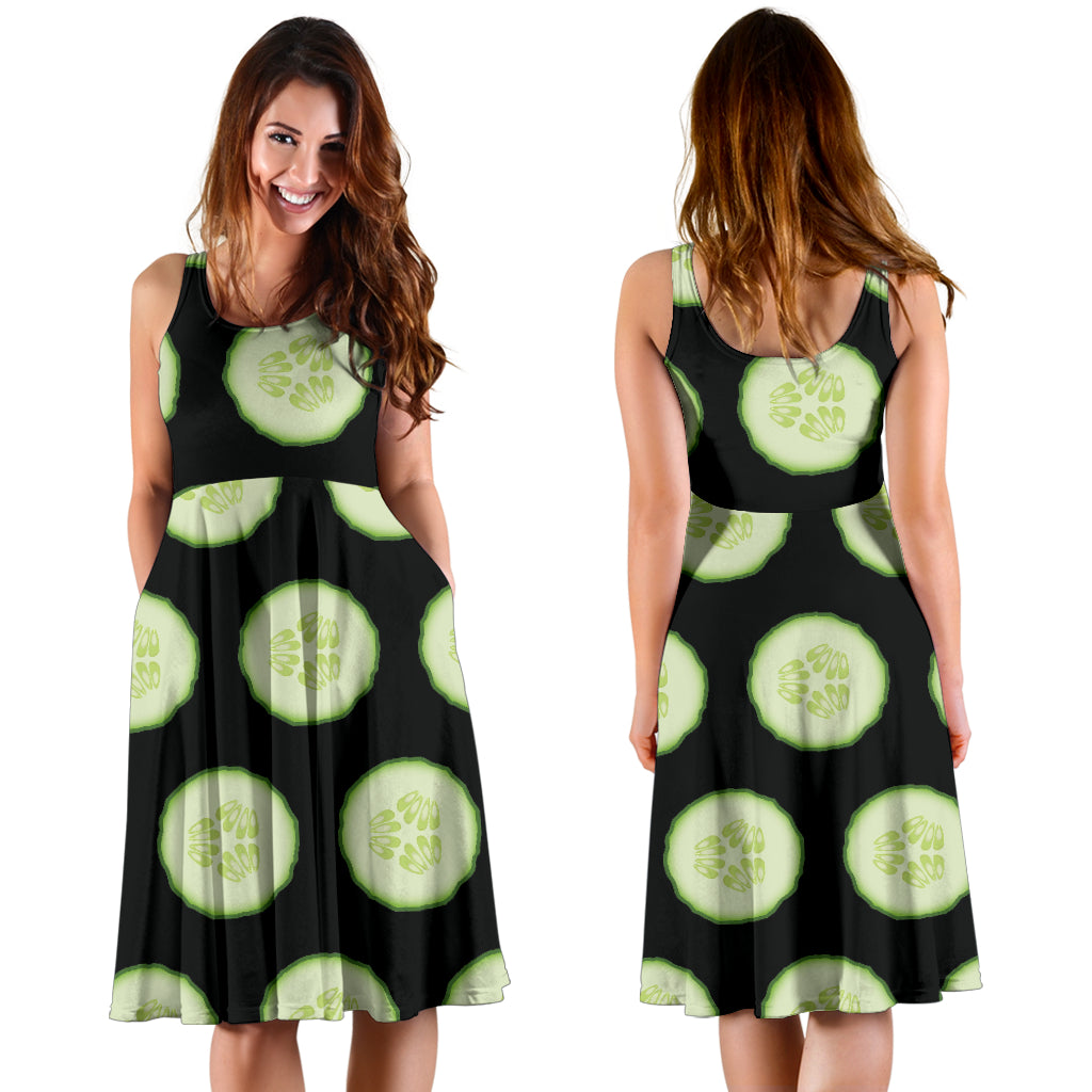 Cucumber Pattern Print Design CC02 Midi Dress