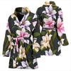 Lily Pattern Print Design LY01 Women Bathrobe