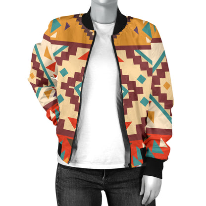 Navajo Pattern Print Design A01 Women's Bomber Jacket