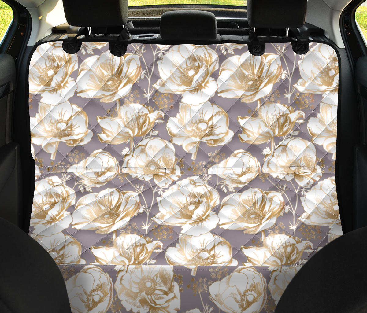 Anemone Pattern Print Design AM05 Rear Dog  Seat Cover