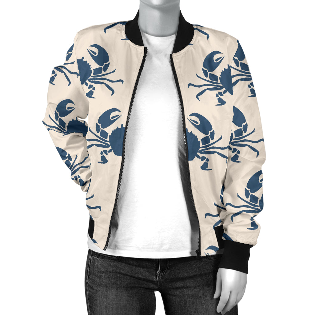 Crab Pattern Print Design 02 Women's Bomber Jacket