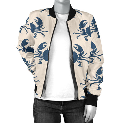 Crab Pattern Print Design 02 Women's Bomber Jacket