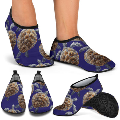 Sea Turtle Pattern Print Design T05 Aqua Water Shoes