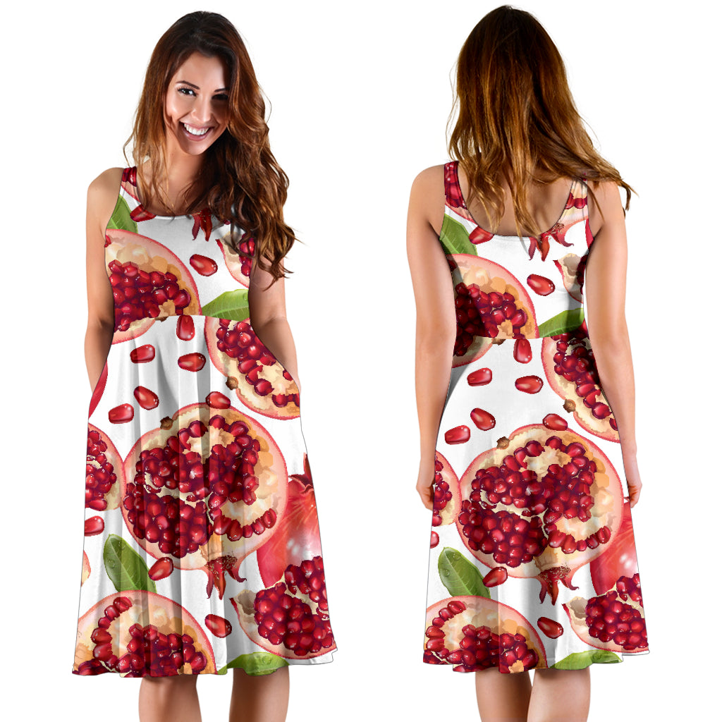 Pomegranate Pattern Print Design PG03 Midi Dress