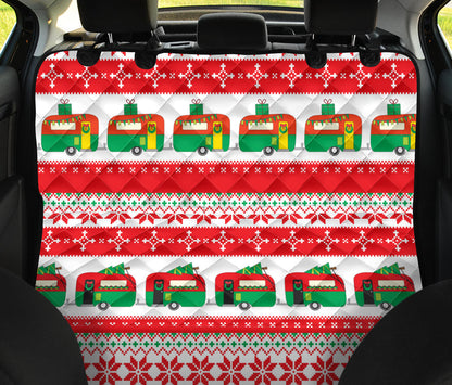 Camper Camping Ugly Christmas Design Print Rear Dog  Seat Cover
