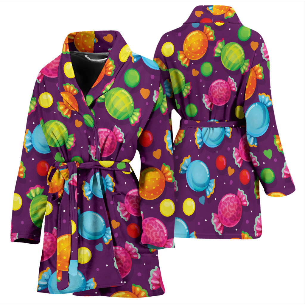 Candy Pattern Print Design CA05 Women Bathrobe