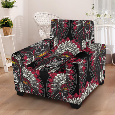 Native Indian Skull Armchair Slipcover