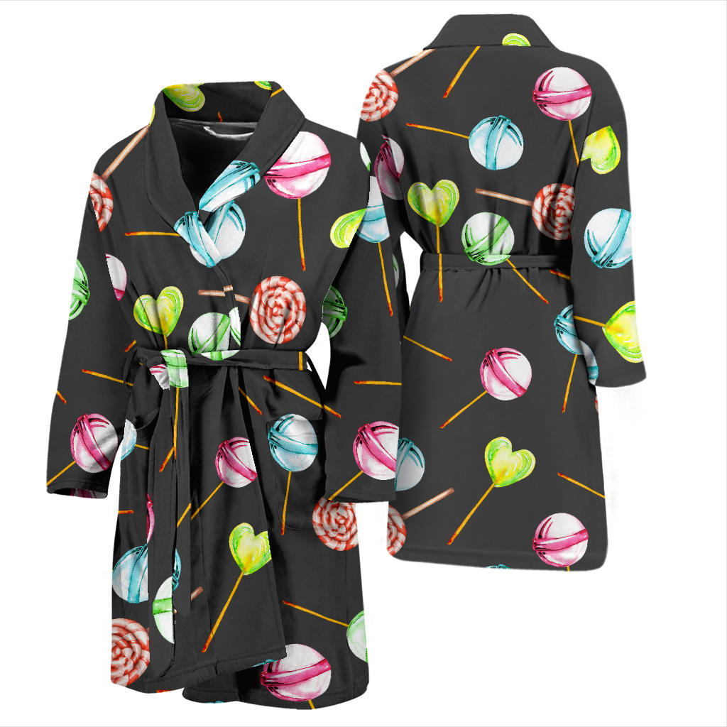 Lollipop Pattern Print Design LL02 Men Bathrobe