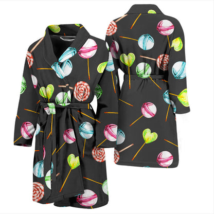 Lollipop Pattern Print Design LL02 Men Bathrobe