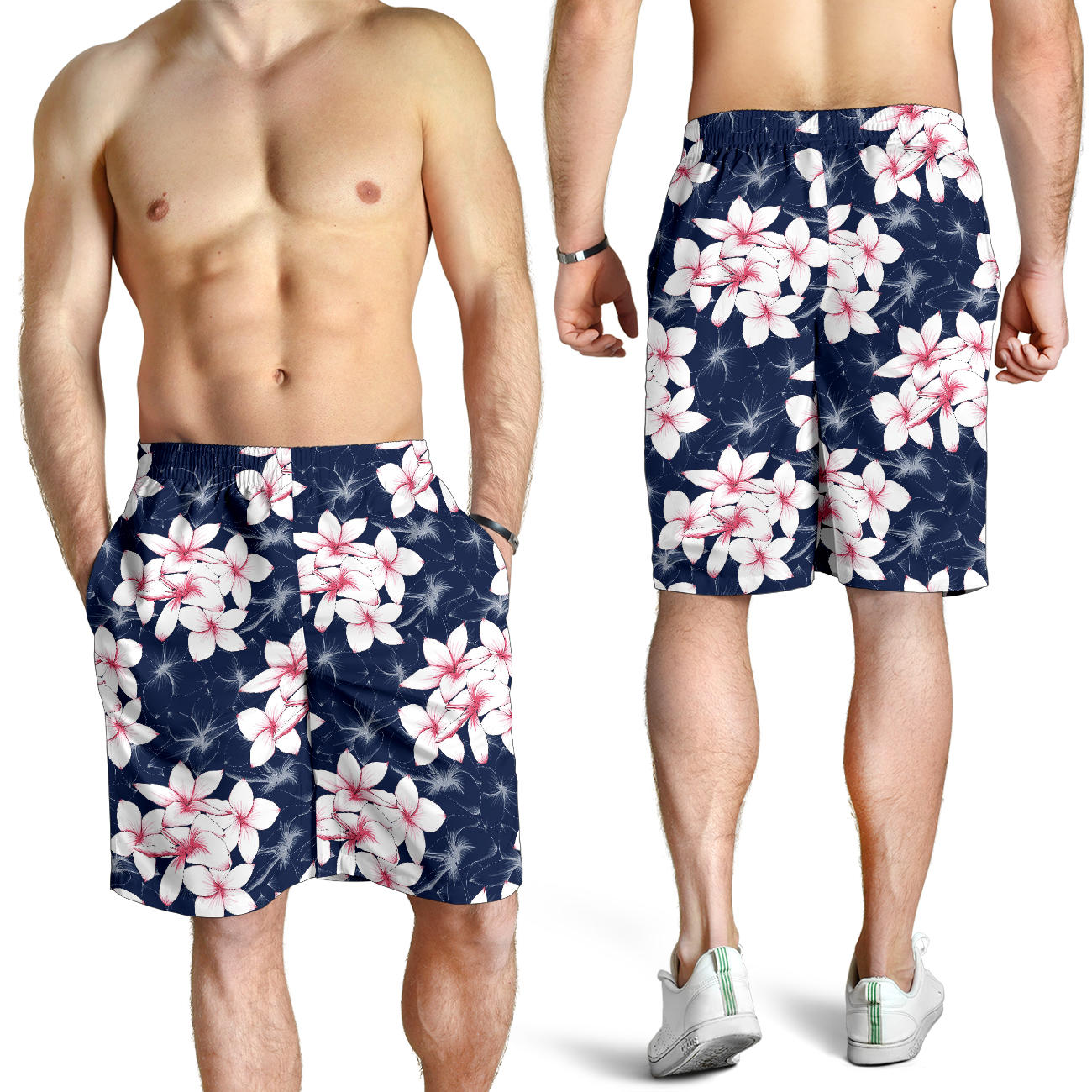 Plumeria Pattern Print Design PM017 Mens Shorts