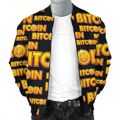 Bitcoin Pattern Print Design DO03 Men Bomber Jacket