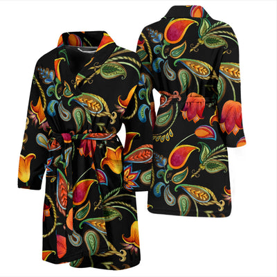 Tulip Boho Pattern Print Design TP09 Men Bathrobe