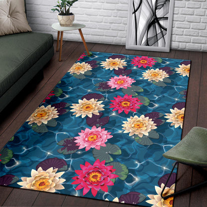 Water Lily Pattern Print Design WL05 Area Rugs