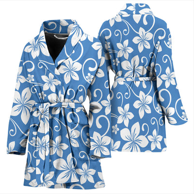 Hibiscus Pattern Print Design HB09 Women Bathrobe