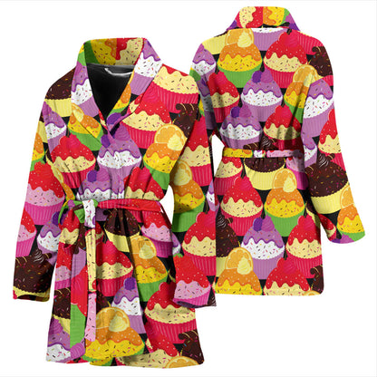 Cupcake Pattern Print Design CP02 Women Bathrobe