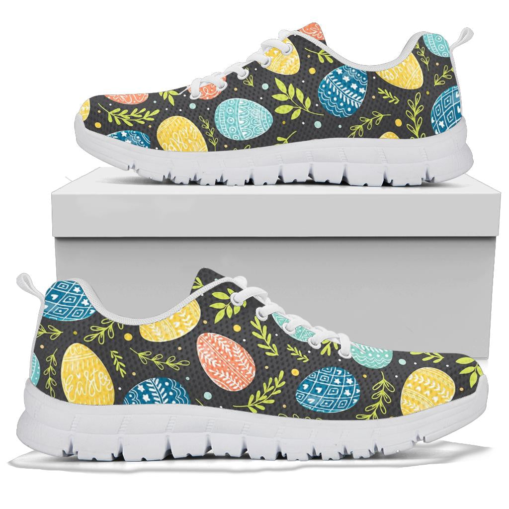Easter Eggs Pattern Print Design RB01 Sneakers White Bottom Shoes