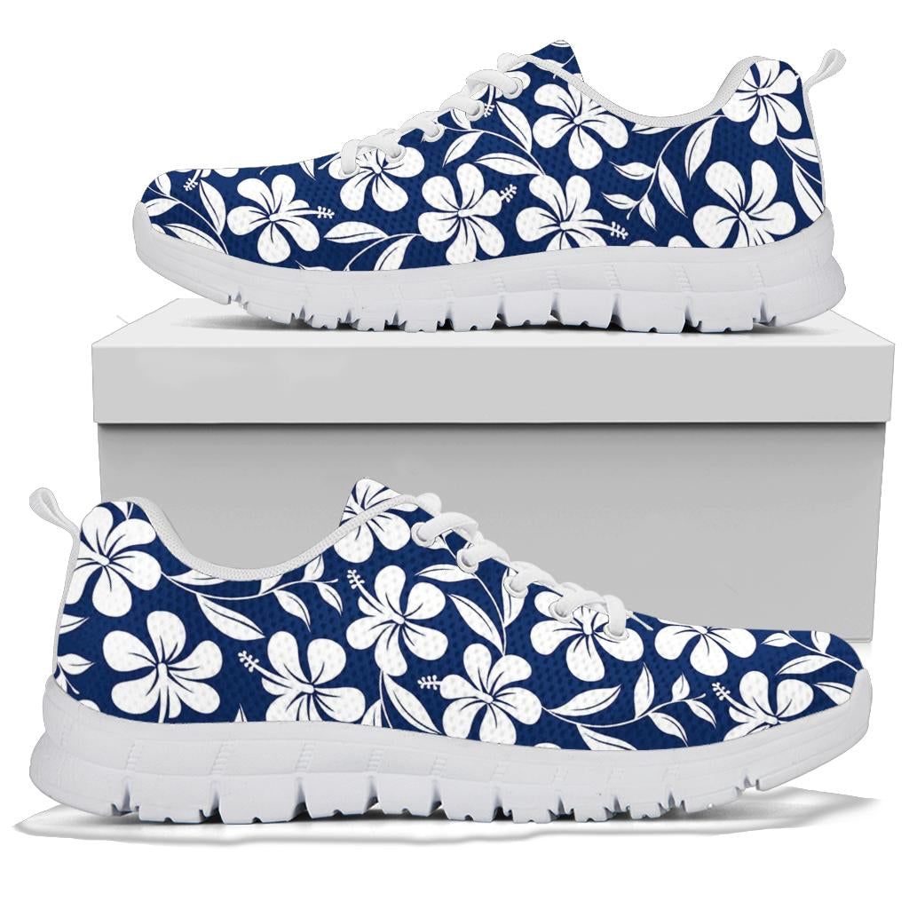 Hibiscus Pattern Print Design HB031 Sneakers White Bottom Shoes