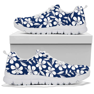 Hibiscus Pattern Print Design HB031 Sneakers White Bottom Shoes