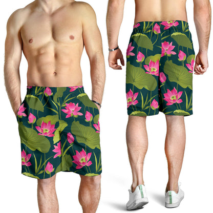 Water Lily Pattern Print Design WL09 Mens Shorts
