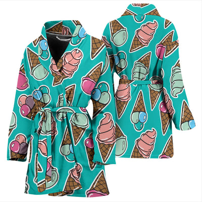 Ice Cream Pattern Print Design IC01 Women Bathrobe