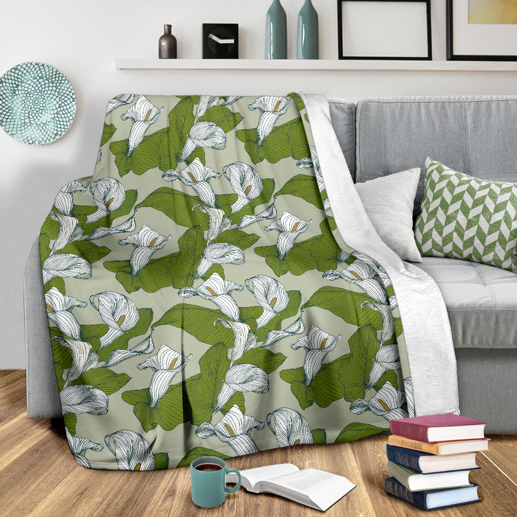 Lily Pattern Print Design LY08 Fleece Blanket