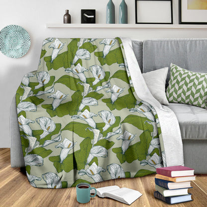 Lily Pattern Print Design LY08 Fleece Blanket