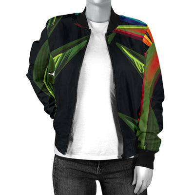 Bird Of Paradise Pattern Print Design BOP012 Women Bomber Jacket