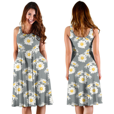 Daisy Pattern Print Design DS09 Midi Dress