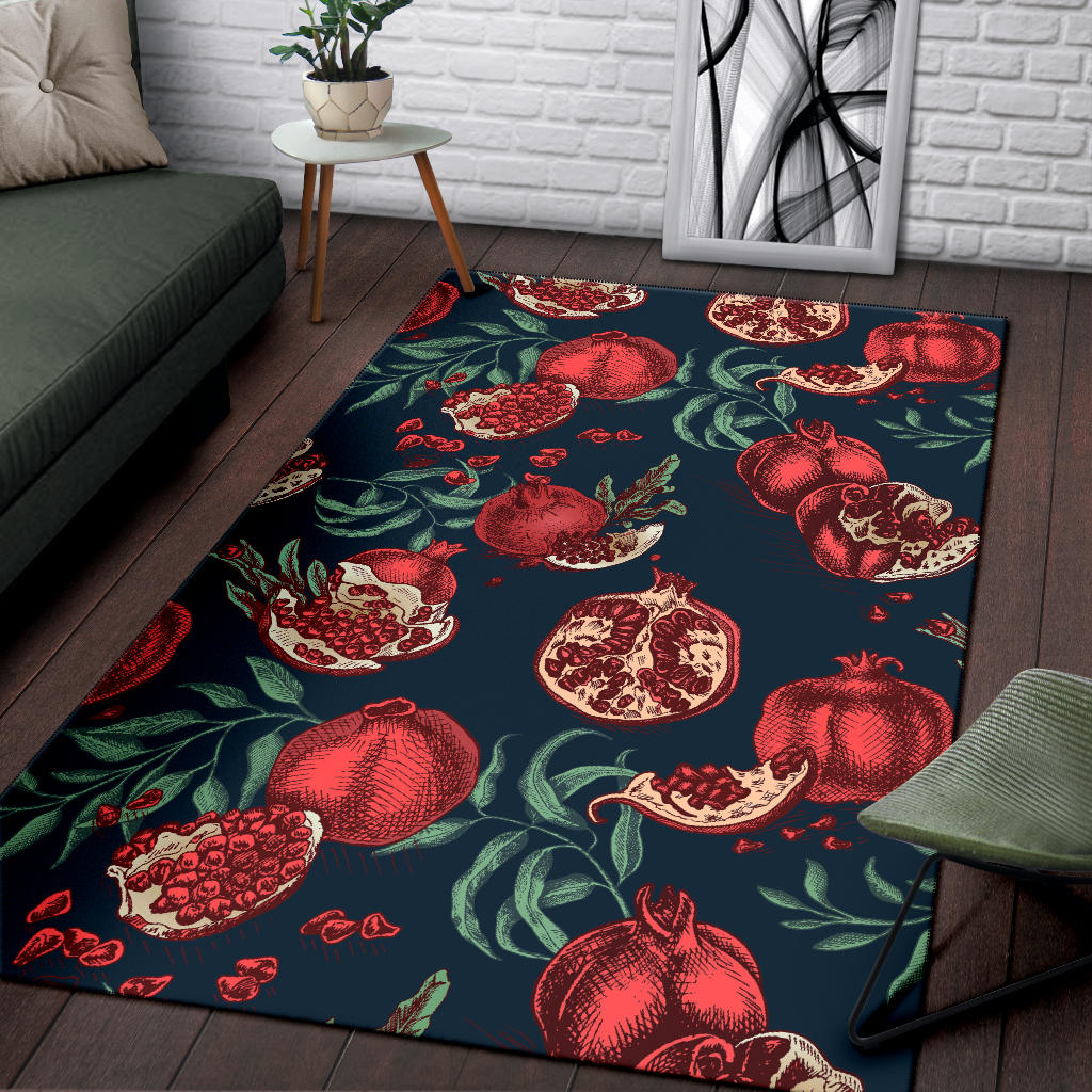 Pomegranate Pattern Print Design PG04 Area Rugs