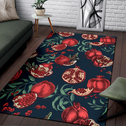 Pomegranate Pattern Print Design PG04 Area Rugs