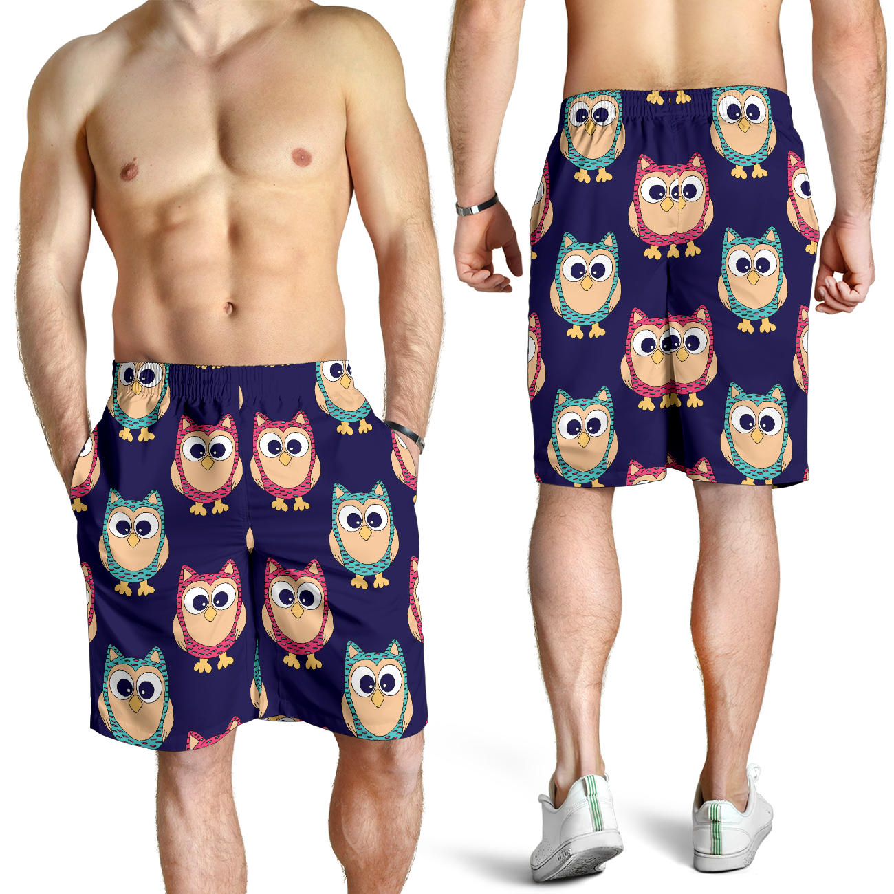 Owl Pattern Print Design A06 Mens Shorts