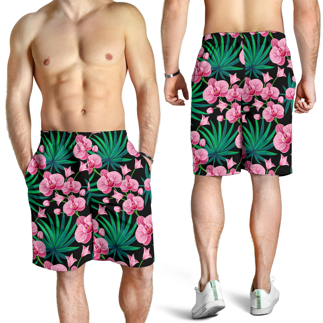 Orchid Pink Pattern Print Design OR06 Mens Shorts