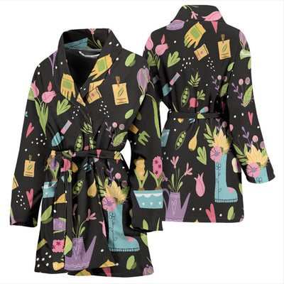 Gardening Pattern Print Design G03 Women Bathrobe