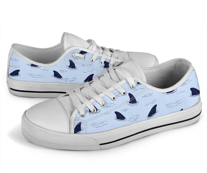 Shark Fin White Bottom Low Top Shoes