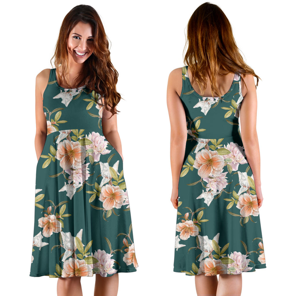 Iris Pattern Print Design IR01 Midi Dress