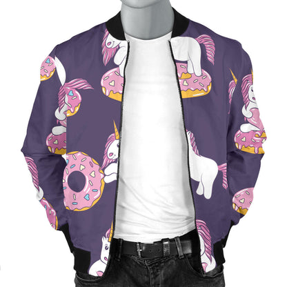 Donut Unicorn Pattern Print Design DN011 Men Bomber Jacket