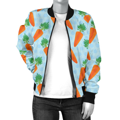 Carrot Pattern Print Design 01 Women's Bomber Jacket