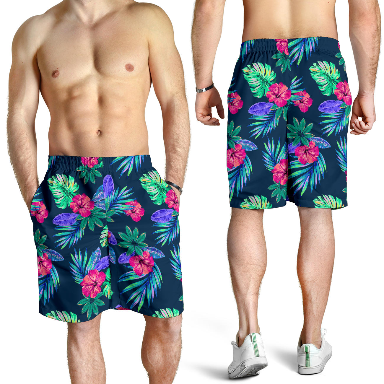 Tropical Flower Pattern Print Design TF09 Mens Shorts