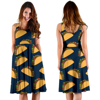 Taco Pattern Print Design TC04 Midi Dress
