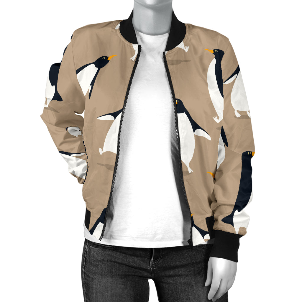 Penguin Pattern Print Design A01 Women's Bomber Jacket