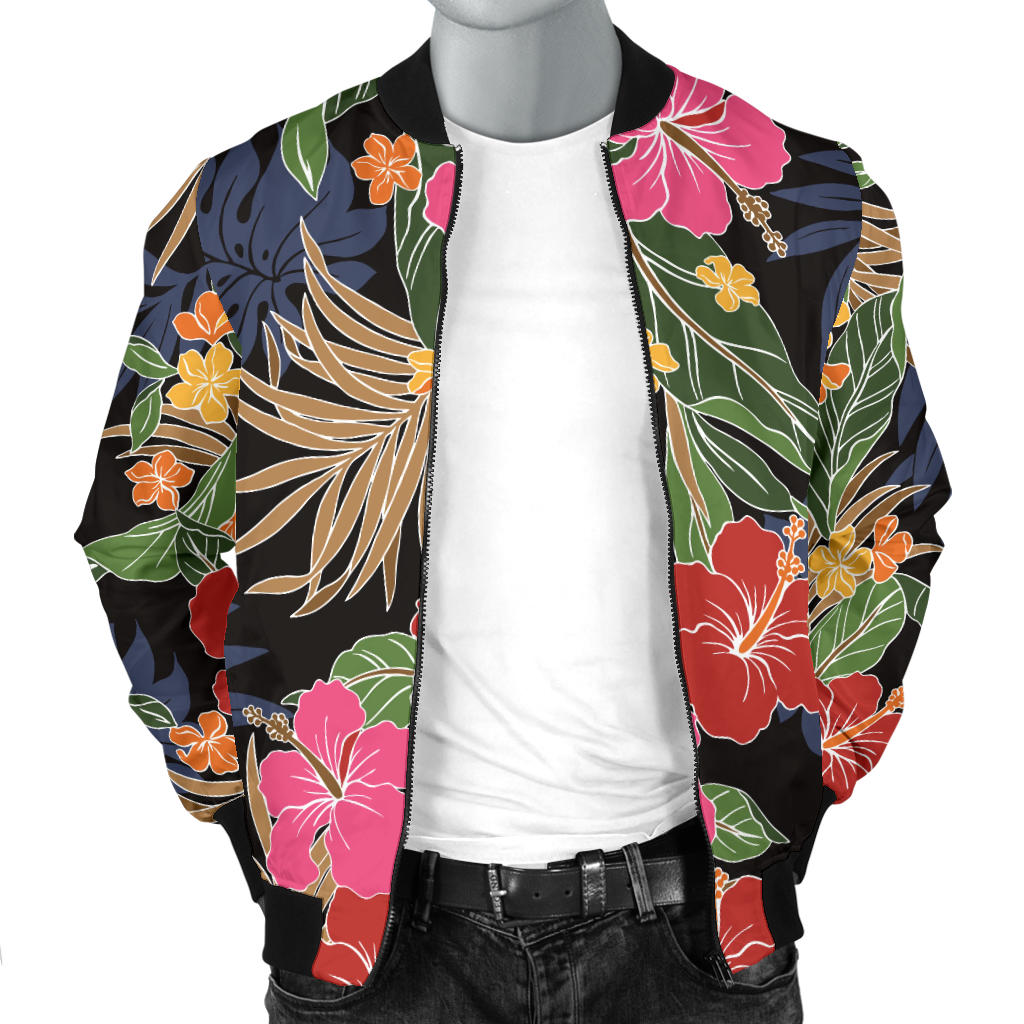 Hawaiian Themed Pattern Print Design H011 Men Bomber Jacket
