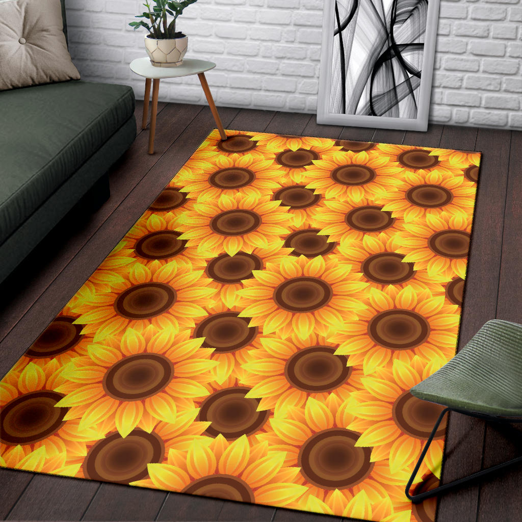 Sunflower Pattern Print Design SF07 Area Rugs