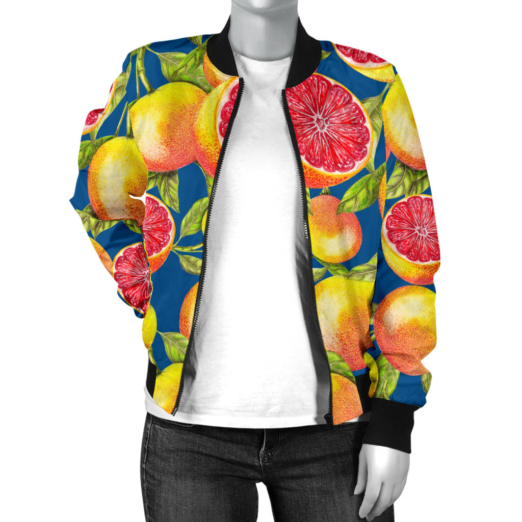 Grapefruit Pattern Print Design GF04 Women Bomber Jacket