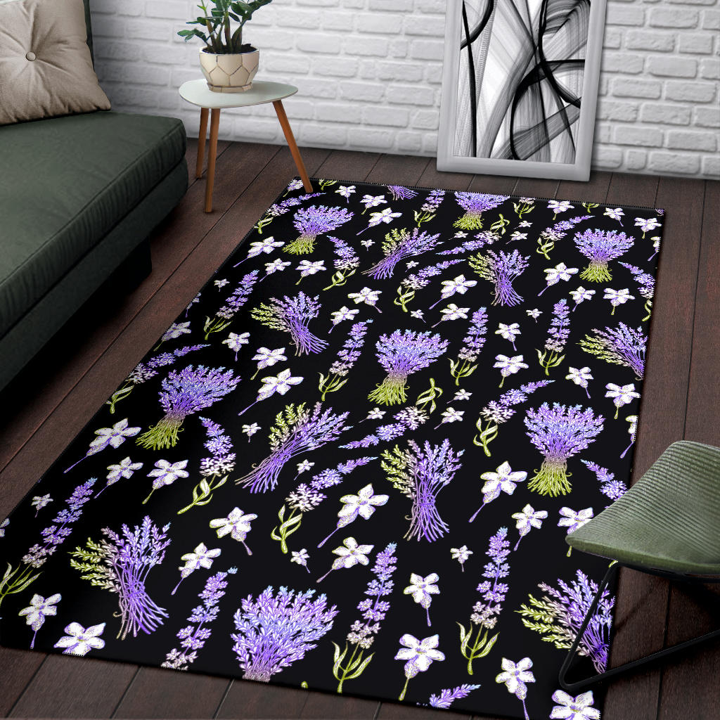 Lavender Pattern Print Design LV04 Area Rugs