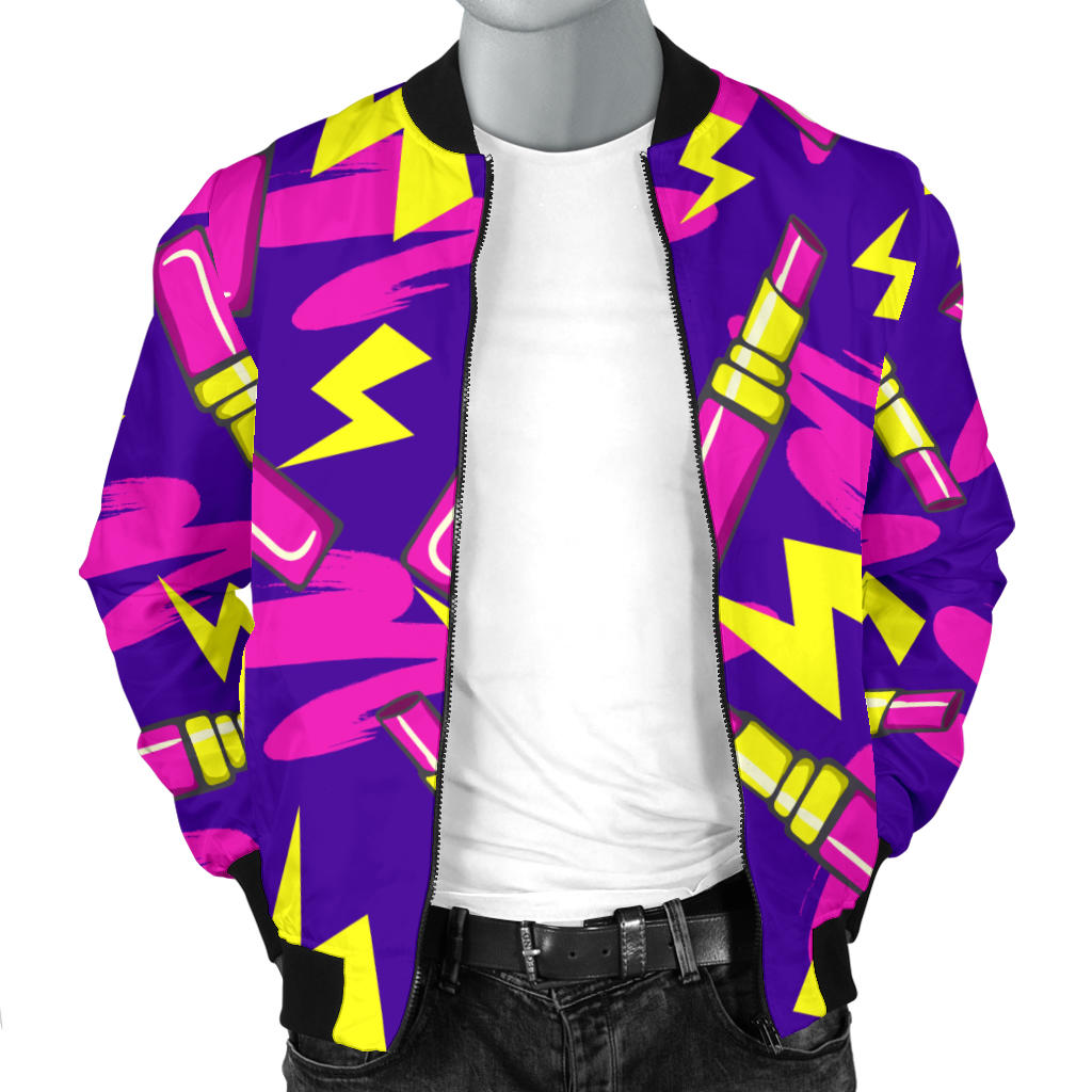 Lipstick Pattern Print Design LT04 Men Bomber Jacket