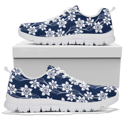 Daffodils Pattern Print Design DF09 Sneakers White Bottom Shoes