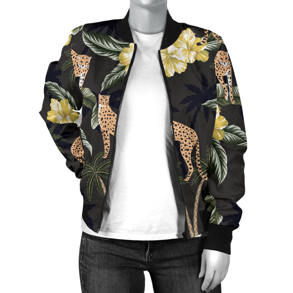 Cheetah Pattern Print Design 04 Women's Bomber Jacket