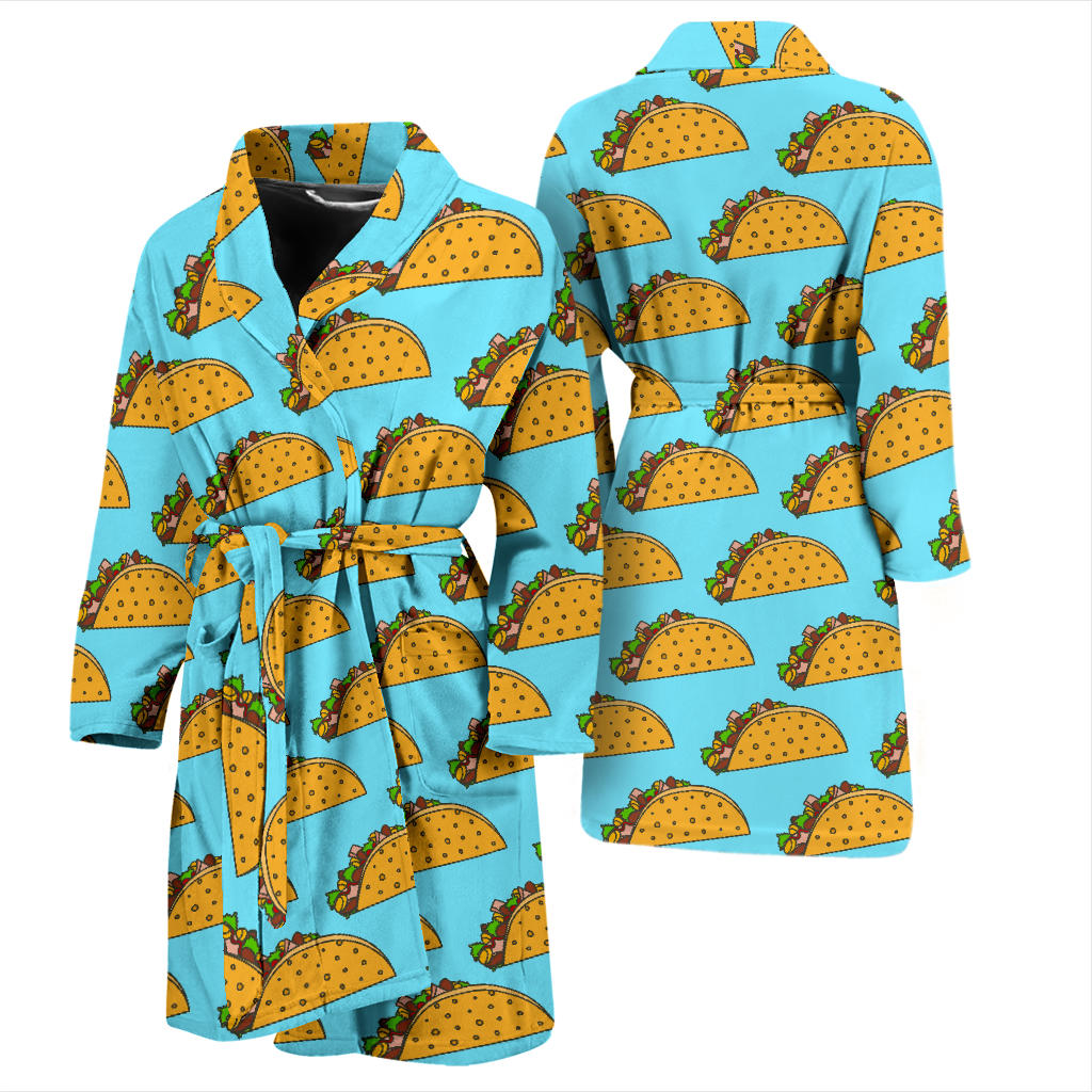 Taco Pattern Print Design TC03 Men Bathrobe